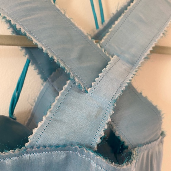 Rodarte | Delicate Blue Silk | Floaty Slip Dress | Neck Detail | UK 8-10 - Picture 2 of 12